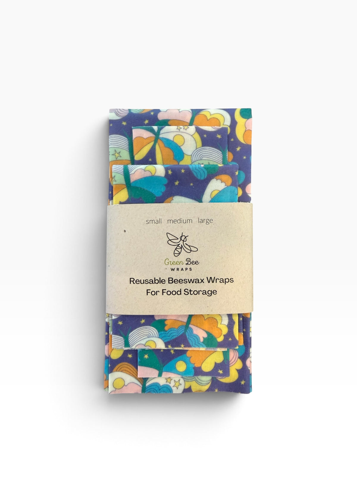 Butterfly Nights beeswax wraps 3-pack, small, medium and large