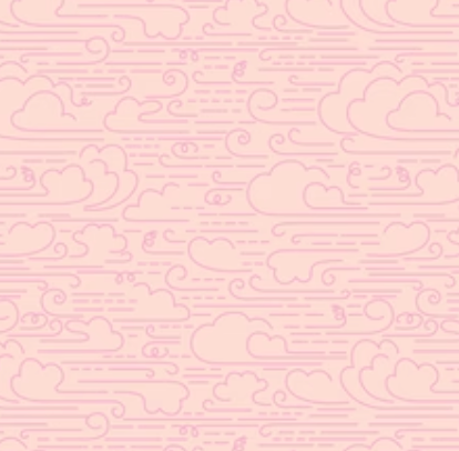 Print: pink cloud swirls