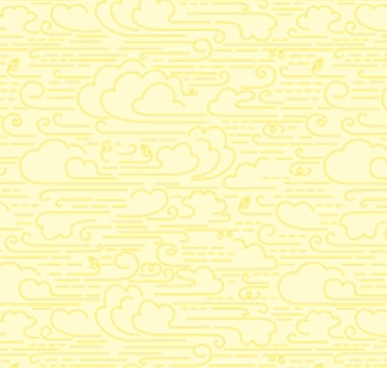 Print: yellow cloud swirls